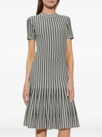 Alexander McQueen Striped Knitted Midi Dress | Neutrals | FARFETCH at Farfetch